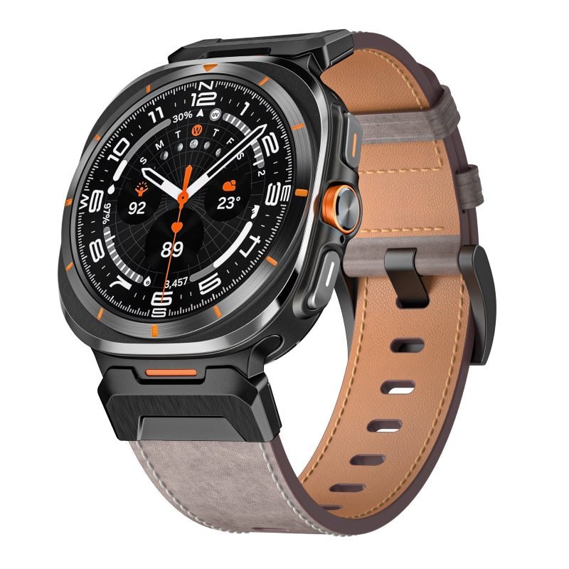 Tactical Leather Band For Samsung Watch 7 Ultra - Image 6