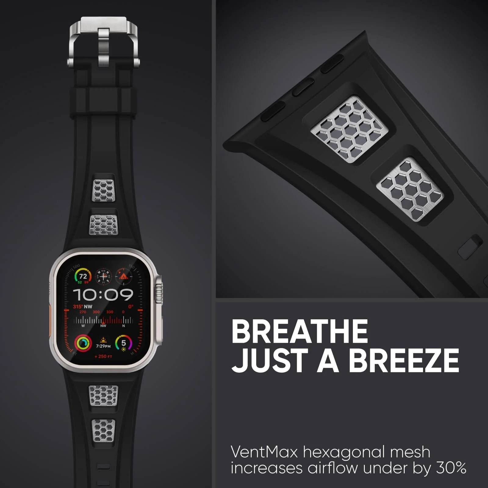 Grid Rugged Silicone Sport Band For Apple Watch - Image 3